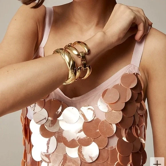 J crew peachy pink Collection circle-sequin midi dress - Picture 3 of 6